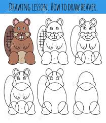 Drawing Lesson For Children How Draw A Cartoon Cute Bever Drawing Royalty Free Cliparts Vectors And Stock Illustration Image 124018990 Download the perfect kids drawing pictures.