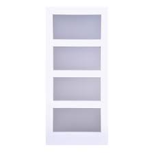 Interior french doors are a great way to separate spaces, cover laundry area, closet, and create two rooms where there was one. Milette 36 Inch X 80 Inch Primed 4 Lite Shaker French Door With Satin White Privacy Glass The Home Depot Canada