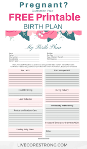 Birth Plans For First Time Moms Pdf How To Make The Ultimate Birth Plan Free One Page Template Live Core Strong Birth Plan Birth Plan Template How To Plan