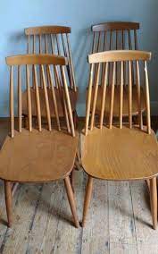 Sold by stores123 an ebay marketplace seller. 4 Ercol Style Retro Mid Century Pine Dining Chairs Kitchen Shabby Chic Vintage Mobel