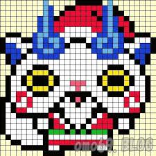 アイロンビーズ コマさんサンタ001 Jpg 411 411 Pixels Art Minecraft Yokai Watch Art Perle