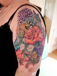 Floral Feminine Arm Tattoo With Butterflies By Martyn At Fine Art Tattoo Studio Ramsgate Uk Feminine Arm Tattoos Tattoos Arm Tattoo