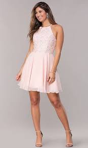 High Neck Short Open Back Alyce Homecoming Party Dress Short Dresses Formal Dresses Short Dance Dresses