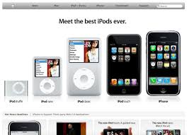 Apple currently sells four different ipod models including the ipod shuffle, ipod touch, ipod nano, and ipod classic. From The Internet Archives The Ancient Design Of Your Favorite Websites Ipod Nano Ipod Classic Ipod