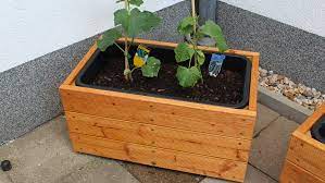 2 varianten eines pflanzgefäßes aus holz. Pflanzkasten Selber Bauen Aus Douglasie Und Einem Mortelfass
