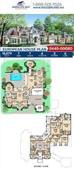 House Plan 5445 00080 European Plan 15 079 Square Feet 7 Bedrooms 9 Bathrooms Mansion Floor Plan European House Plan Mansion Plans
