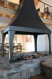 Christopher Architecture Interiors Dodge Lake House Indoor Fire Pit Fire Pit Chimney Outdoor Fireplace