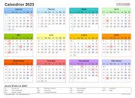 Calendrier Des Jours Feriés 2023 Calendrier 2023 Excel, Word Et Pdf - Calendarpedia