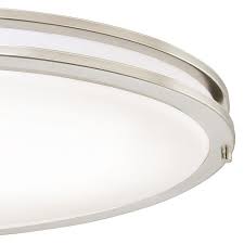 Ideal for hallways, bedrooms, offices, stairways and many more commercial or residential applications. Westinghouse Lauderdale 32 1 2 Inch Oval Dimmable Led Indoor Flush Mount Ceiling Fixture Brushed Ni