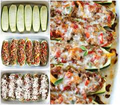 Sausage Pepper And Onion Stuffed Zucchini Boats Are A Twist On The Classic Northern Dish Made By Swapping The Roll W Stuffed Peppers Recipes Cooking Recipes