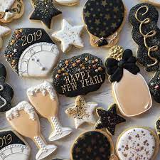 Happy New Year Happynewyear2019 Newyearcookies 2019 Decoratedcookies Royalicingcookie New Years Cookies New Years Eve Dessert New Year S Desserts