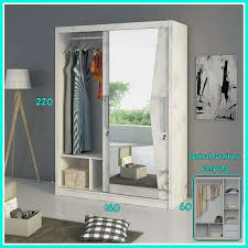 Lemari pakaian 2 pintu + cermin. Lemari Pakaian Sliding 2 Pintu Motif Marble Putih Kaca Full Mebel 806312484