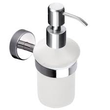 White porcelain ceramic bathroom fixtures ~ wall mount soap dish, tp dispenser ~ brackets for tp, towel bar ~ pls. Wall Mounted Soap Dispenser Kapitan Stainless Steel Frosted Glass Bath Accessories Co Uk