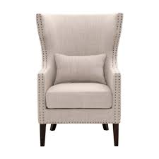 Home Decorators Collection Bentley Birch Neutral Upholstered Arm Chair 9434700230 The Home Depot Upholstered Arm Chair Living Room Chairs Armchair