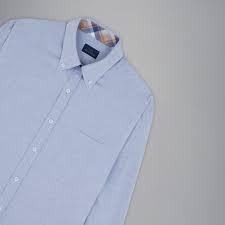 Light Blue Flannel Cotton Button-Down Shirt W/ Contrast Trim - Paul & Shark 16.5 / 42