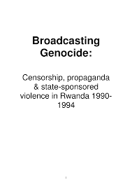They are a minority of traitors and invaders. Https Www Article19 Org Data Files Pdfs Publications Rwanda Broadcasting Genocide Pdf