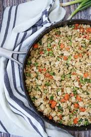 Easy Fried Cauliflower Rice With Ground Turkey Sweet And Strong Recipe Fried Cauliflower Ground Turkey Recipes Cauliflower Fried Rice