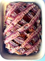 Bacon Wrapped Turkey Meat Loaf Recipe A Pretty Presentation Of Ground Turkey Meatloaf Baked With Criss Cr0ssed Bacon In A 9x13 Pan Meatloaf Turkey Bacon Wrap