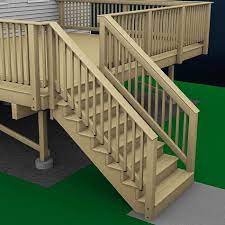 To build deck stairs, you'll need a framing square, drill, deck screws, a circular saw, and wooden boards. How To Build A Deck Wood Stairs And Stair Railings