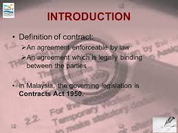 Contracts are usually written but may be spoken or implied and generally have to do with employment, sale or lease, or tenancy. The Law Of Contract Introduction Definition Of Contract An Agreement Enforceable By Law An Agreement Which Is Legally Binding Between The Parties Ppt Download