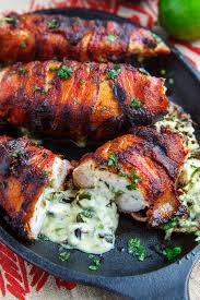 Bacon Wrapped Jalapeno Popper Stuffed Chicken Rezept Mit Bildern Huhnchenrezepte