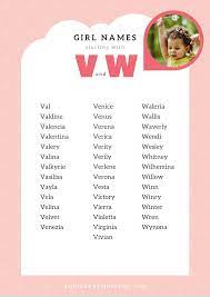 40 Unique Baby Girl Names Starting With V And W Girl Names Baby Girl Names Names