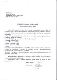 Caietul dirigintelui by scoala gimnaziala. Proces Verbal De Afisare Proiect Buget Local Primaria Buftea