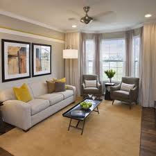 I Am Only Using This Pic To Prove A Point That Two Chairs Will Fit In Front Of Our Windows In The Narrow Living Room Yellow Living Room Bay Window