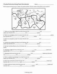 Plate Tectonic Worksheet Answers Inspirational Plate Boundaries And Crustal Features Worksheet In 2020 Plate Boundaries Earth Science Lessons Plate Tectonics