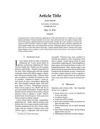 Imrad format refers to a paper that is structured by four main sections: Latex Templates Articles
