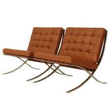 Pair Original Barcelona Chairs 1st Knoll Edition 1950s Barcelona Chair Leather Chaise Lounge Chair Outdoor Chaise Lounge Chair