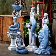 Life size mermaid statue,large outdoor mermaid statues,large bronze mermaid statue,outdoor mermaid statue. Outdoor Garden Courtyard Mermaid Statue Flower Pots Creative Home Decor Accessories Pool Water Tank Landscaping Wedding Gift Garden Statues Sculptures Aliexpress