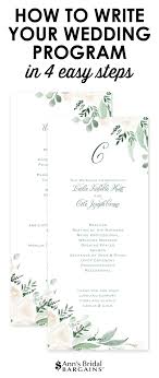 How To Write Your Wedidng Progam In 4 Easy Steps Wedding Program Etiquette Wedding Programs Cheap Wedding Programs