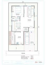 30 x 60 ft site east facing duplex house plans : 20 30 House Plan 3d East Facing