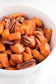 Coconut Oil Roasted Sweet Potatoes With Pecans Recipe Sweet Potato Recipes Sweet Potato Recipes Roasted Roasted Sweet Potatoes
