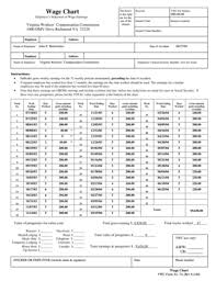 Fillable Online Vwc State Va Wage Chart Virginia Workers