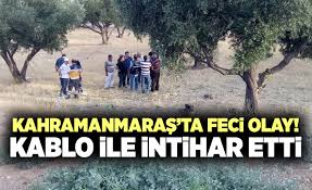 Kahramanmaraş ilinde, hakkında çeşitli suçlardan kesinleşmiş hapis cezası olan bir şahıs, polis tarafından yakalanacağını anlayınca intihar etmeye kalkıştı. Kahramanmaras Ta Bir Genc Kablo Ile Kendini Asarak Intihar Etti