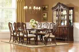 The room had very traditional and formal cherry wood furniture, and i chose a bright red that leaned a bit towards orange (rather than purple). Rich Brown Finish Classic Dining Table W Optional Items