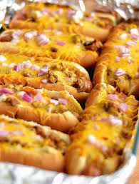 Oven Baked Chili Cheese Dogs Hot Dog Rezept Rezepte Ideen Furs Essen