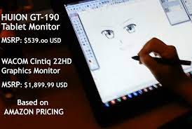 Wacom Cintiq Vs Huion Gt 190 Tablet Wacom Cintiq Cintiq