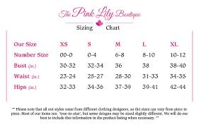 Size Chart Boutique Maxi Dresses Funky Dresses Boutique