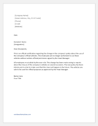 The most common one being an employee termination. Change In Policy Letter To Staff Word Excel Templates