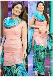 Kareena Kapoor Famous Indian Celebrity Wear Beautiful Punjabi Patiala Salwar Kameez New Fashion Suits By Bollywoo Bollywood Fashion Suit Fashion Indian Outfits