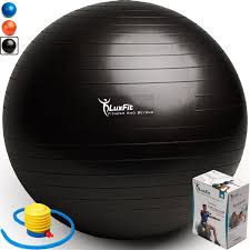 Luxfit Exercise Ball Premium Extra Thick Yoga Ball 2 Year Warranty Swiss Ball Includes Foot Pump Anti Burst Slip Resistant 45cm 55cm 65cm
