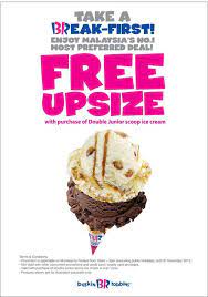 Baskin Robbins Free Upsize Promotion Promotion Period Now Till 31 December 2012 Http Www Mudah Co Baskin Robbins Free Upsiz Baskin Robbins Free Promotion