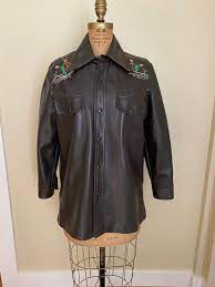 Vintage Vanderbilt Faux Leather Jacket Chocolate Brown Faux Etsy Faux Leather Jackets Leather Jacket Faux Leather Coat