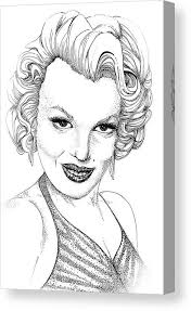 Marilyn Monroe -Stipple Canvas Print