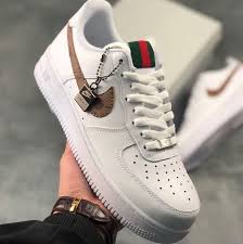 Nike Air Force 1 X Customised Gucci Women S Fashion Shoes Sneakers On Carousell Кожаные кеды disney x gucci. nike air force 1 x customised gucci