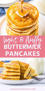 How To Make Homemade Pancakes That Are Light And Fluffy These Buttermilk Pancakes Are Per In 2020 Homemade Buttermilk Pancakes Pancake Recipe Easy Buttermilk Pancakes