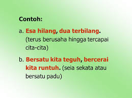Dengan mengaitkannya peribahasa yang saya usulkan hari ini, saya dapat melihat. Bersatu Padu Peribahasa